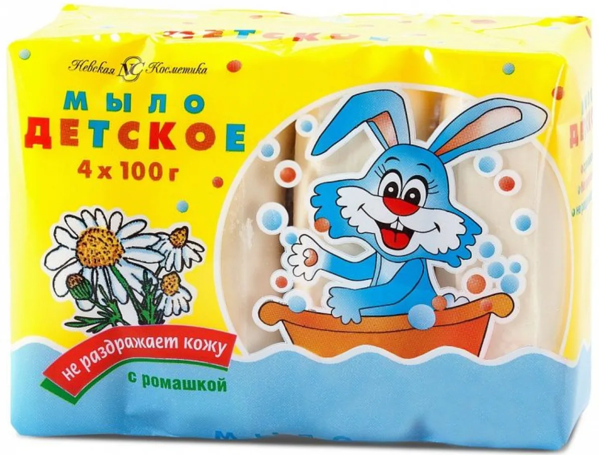 Невская Косметика Мыло туалетное Детское с ромашкой, 4х100г