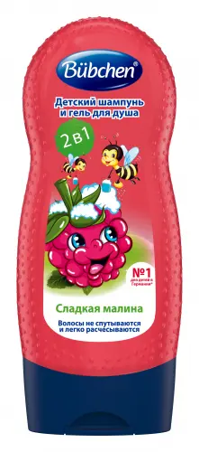 Bubchen Шампунь для мытья волос и тела Мишкина малина, 230 мл