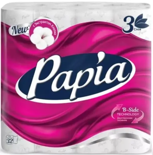 Papia туалетная бумага, 3 слоя, 32 рулонов