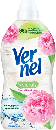 Vernel Кондиционер для белья Naturals Пион и Белый Чай, 1,44 л (60 стирок)