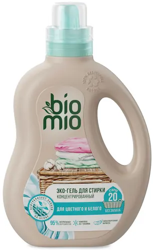 BioMio Гель для стирки цветного и белого, без запаха 0,9 л