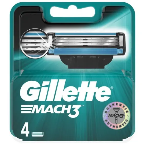 Gillette Сменные кассеты для бритья Mach 3, 4 шт