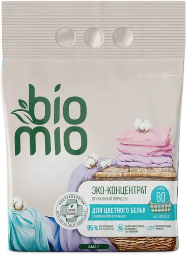 BioMio Эко Стиральный порошок Color&White концентрат, без запаха 2,4 кг  
