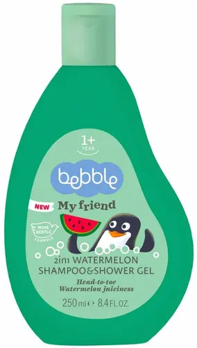 Bebble my friend шампунь и гель для душа 2в1с ароматом арбуза, 250 мл