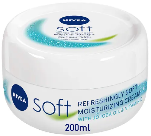 Nivea Soft Интенсивный увлажняющий крем, для лица, рук и тела, с маслом жожоба и витамином Е, 200 мл (