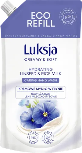 Luksja Жидкое крем мыло Льняное и Рисовое Молочко 400мл (запаска)